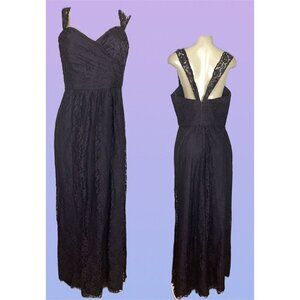 Amsale 12 Purple Raisin Lace Lined Sweetheart Neckline Zip Back Lace Straps Gown